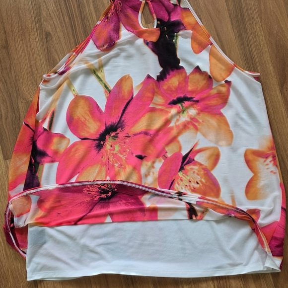 Worthington Vibrant Floral Halter Top - Pink and Orange - Picture 3 of 4